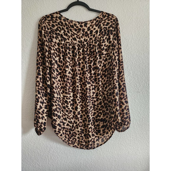 Torrid Leopard Print Long Sleeve Womens Blouse 00 - Picture 2 of 7